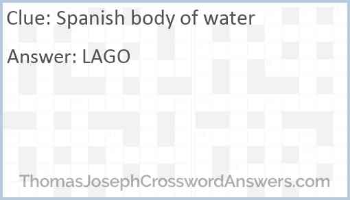 Spanish body of water Answer