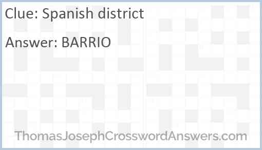 Spanish district Answer