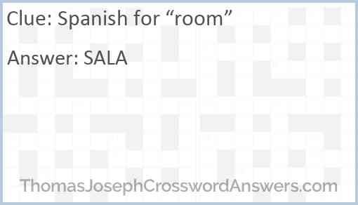 Spanish for “room” Answer