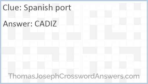 Spanish port Answer