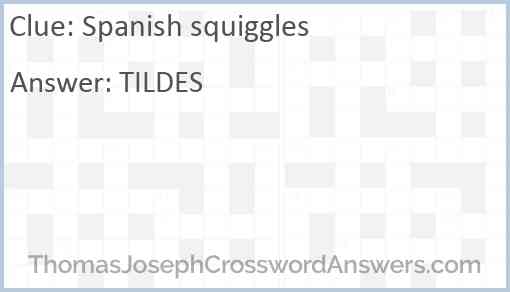 Spanish squiggles Answer