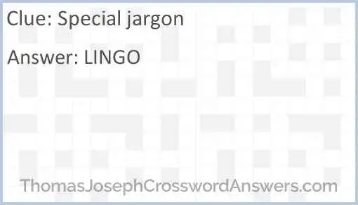 Special jargon Answer