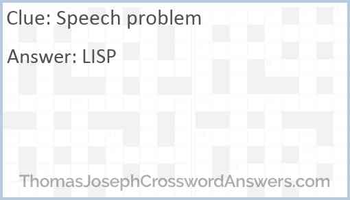 Speech problem Answer
