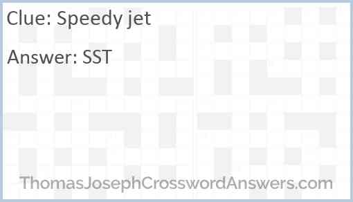 Speedy jet Answer