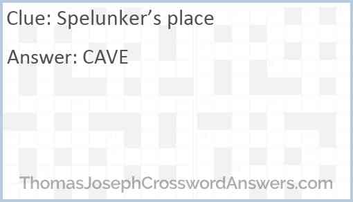 Spelunker’s place Answer