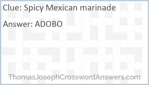 Spicy Mexican marinade Answer