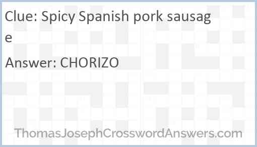 Spicy Spanish pork sausage Answer