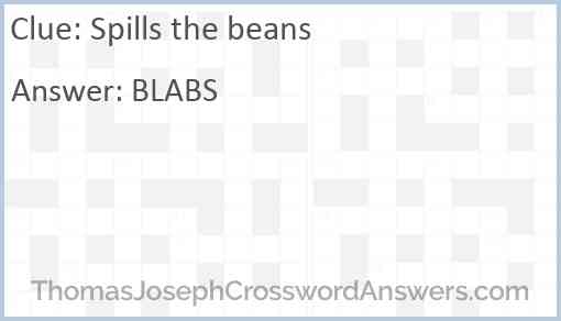 Spills the beans Answer