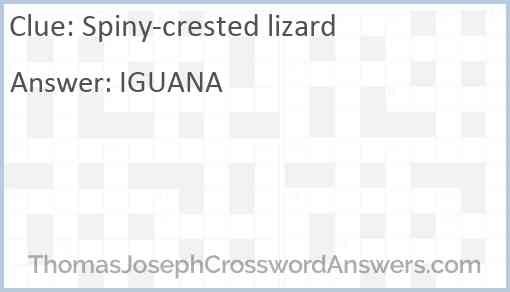 Spiny-crested lizard Answer