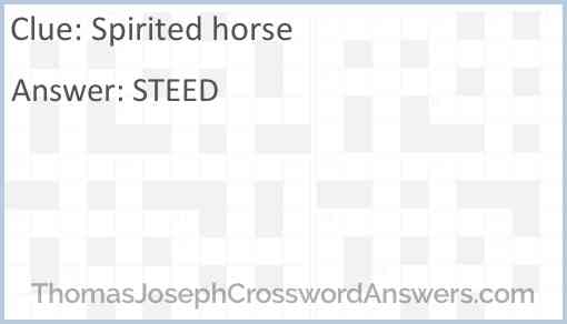 Spirited horse Answer