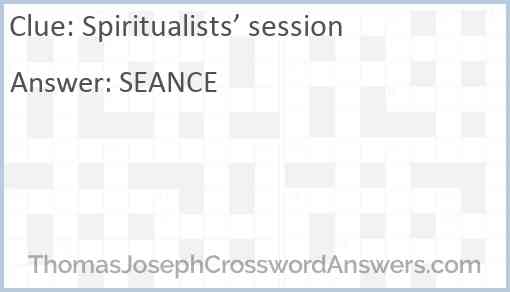 Spiritualists’ session Answer