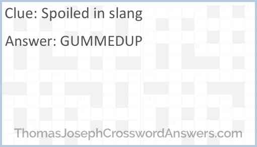 Spoiled in slang Answer