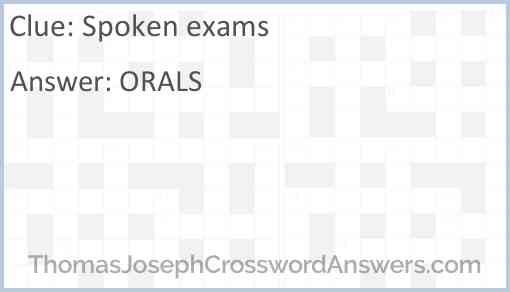 Spoken exams Answer
