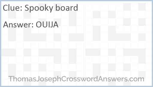 Spooky board Answer