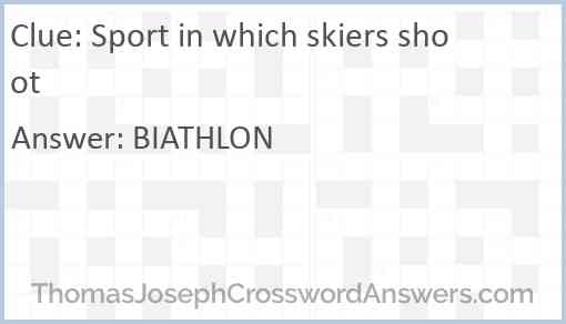 Sport in which skiers shoot Answer