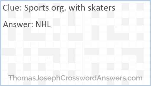 Sports org. with skaters Answer