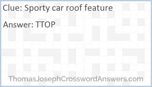 Sporty car roof feature Answer