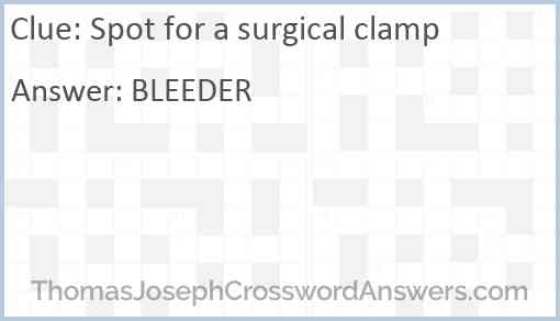 Spot for a surgical clamp Answer