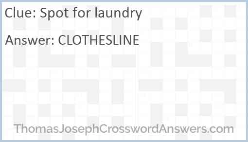 Spot for laundry Answer
