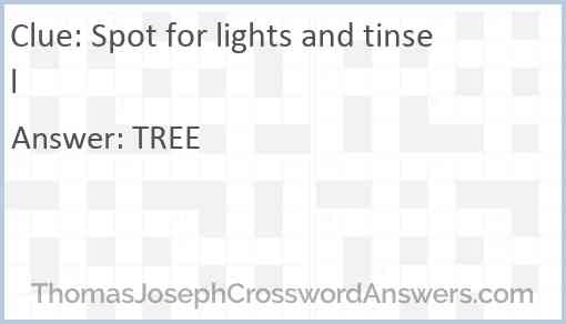 Spot for lights and tinsel Answer