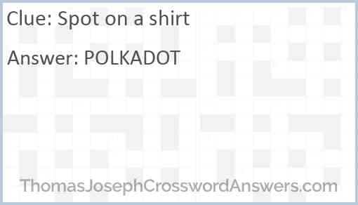 Spot on a shirt Answer