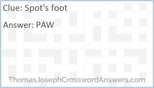 Spot's foot Answer