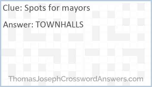Spots for mayors Answer