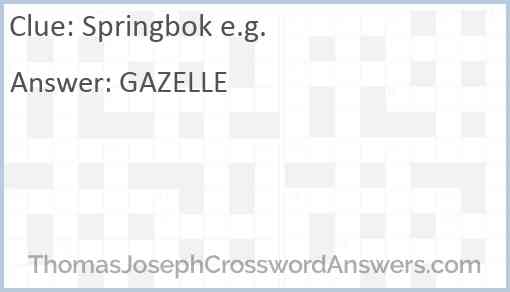 Springbok e.g. Answer