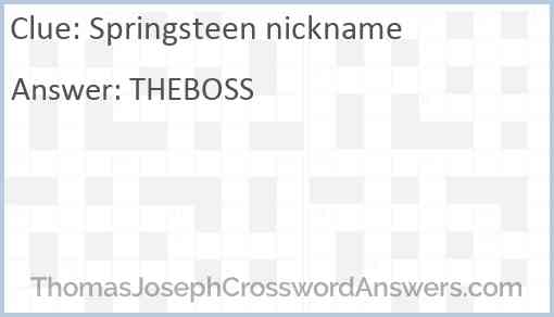 Springsteen nickname Answer