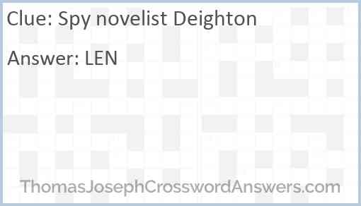 Spy novelist Deighton Answer