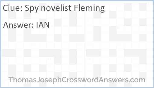 Spy novelist Fleming Answer