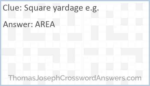 Square yardage e.g. Answer