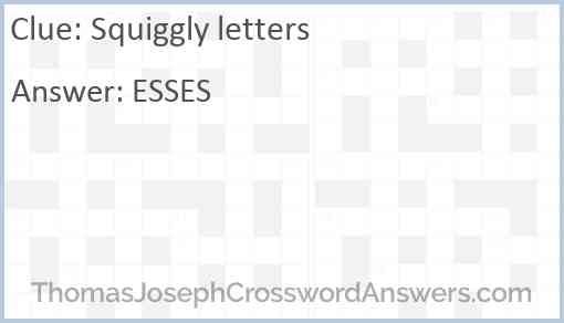 Squiggly letters Answer