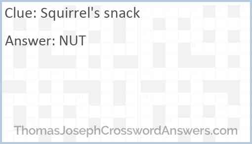 Squirrel’s snack Answer
