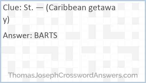 St. — (Caribbean getaway) Answer