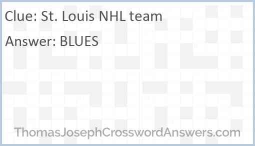 St. Louis NHL team Answer