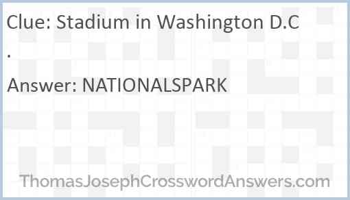 Stadium in Washington D.C. Answer