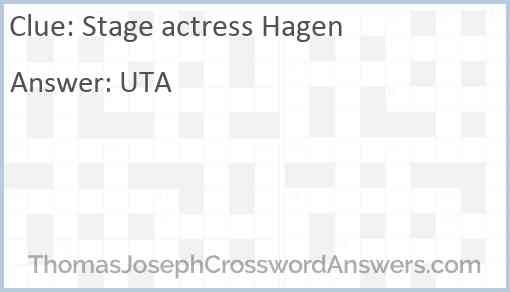 Stage actress Hagen Answer