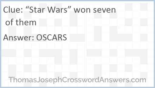“Star Wars” won seven of them Answer
