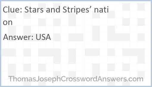 Stars and Stripes’ nation Answer