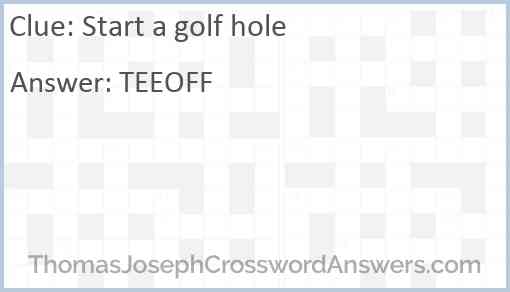 Start a golf hole Answer