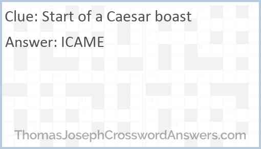 Start of a Caesar boast Answer