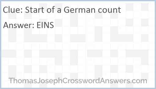 Start of a German count Answer