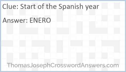 Start of the Spanish year Answer