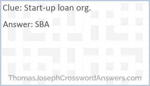 Start-up loan org. Answer