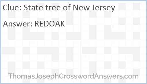 State tree of New Jersey Answer