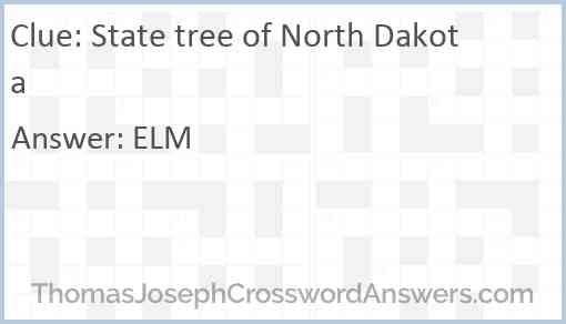 State tree of North Dakota Answer