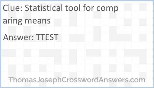 Statistical tool for comparing means Answer