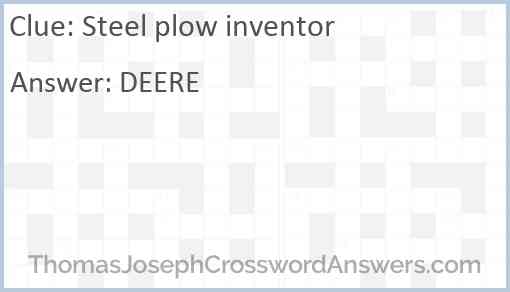 Steel plow inventor Answer