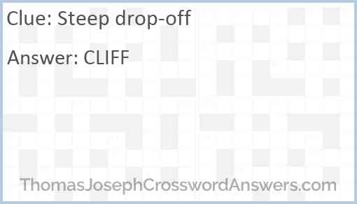 Steep drop-off Answer